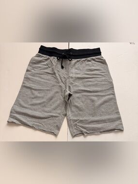 Top Drawer Gray Sweat Shorts Men’s S Black Waist Drawstring Pockets